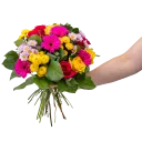 Bouquet with roses and germinis